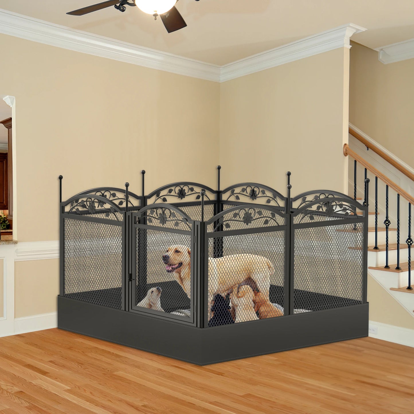 BINGOPAW Heavy Duty Dog Playpen Indoor Outdoor Use