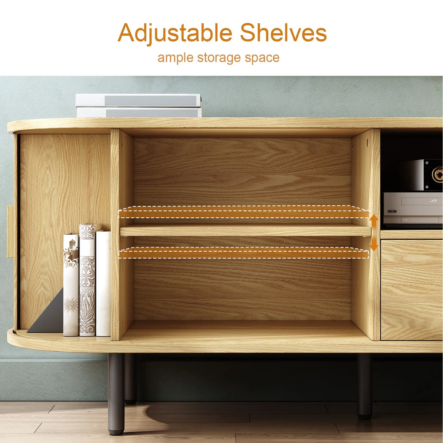 ONBRILL TV Stand With Power Outlet Storage And Drawer