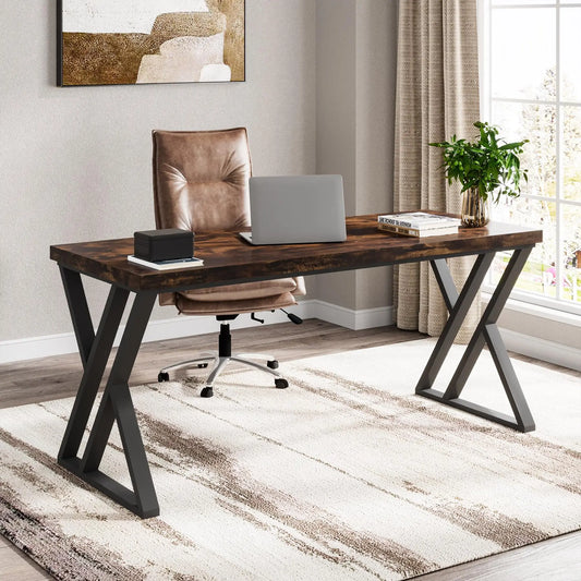 Tribesigns Computer Desk With Z Shaped Metal Leg Home Office