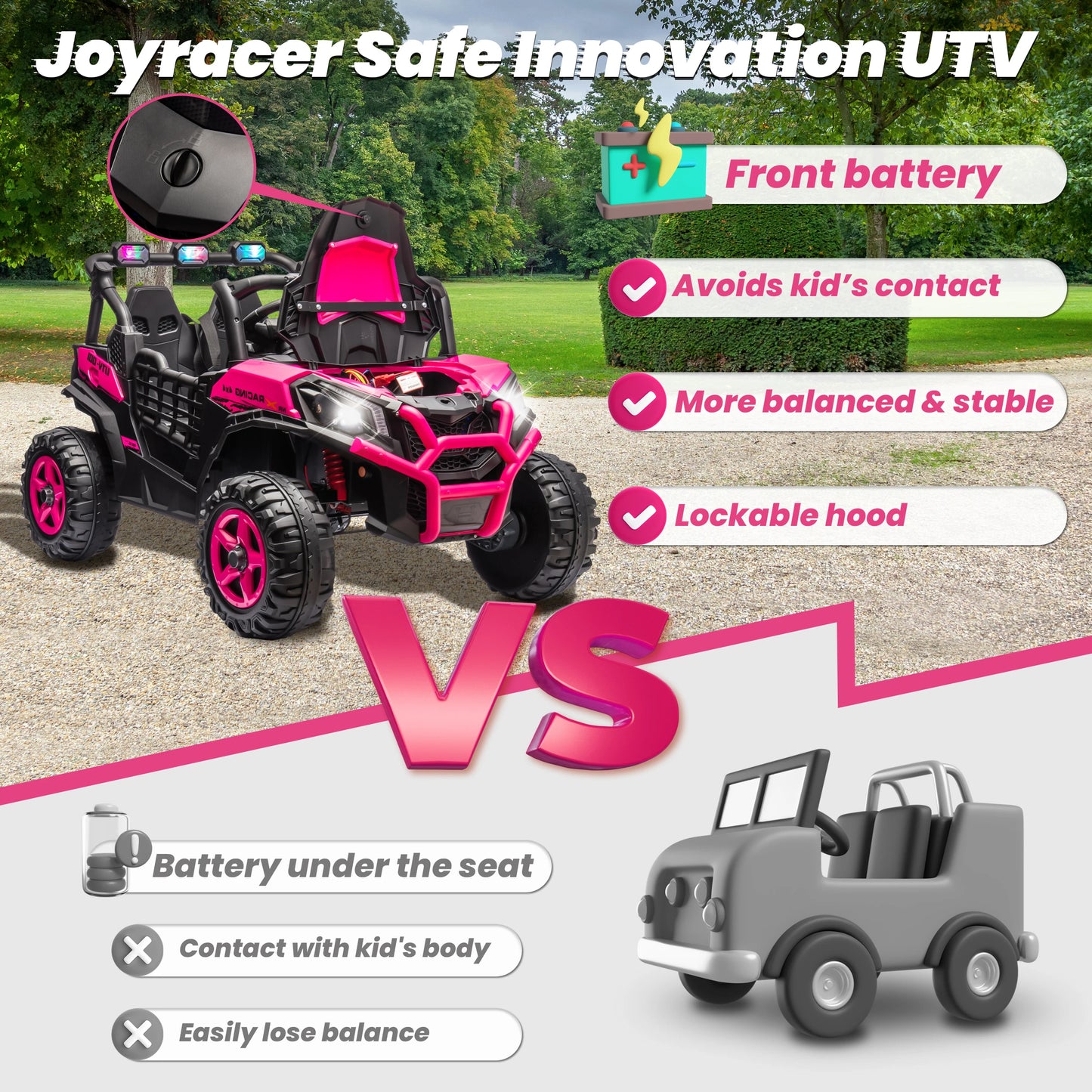 JoyRacer 24V Two Seater Ride On Electric Car for Kids