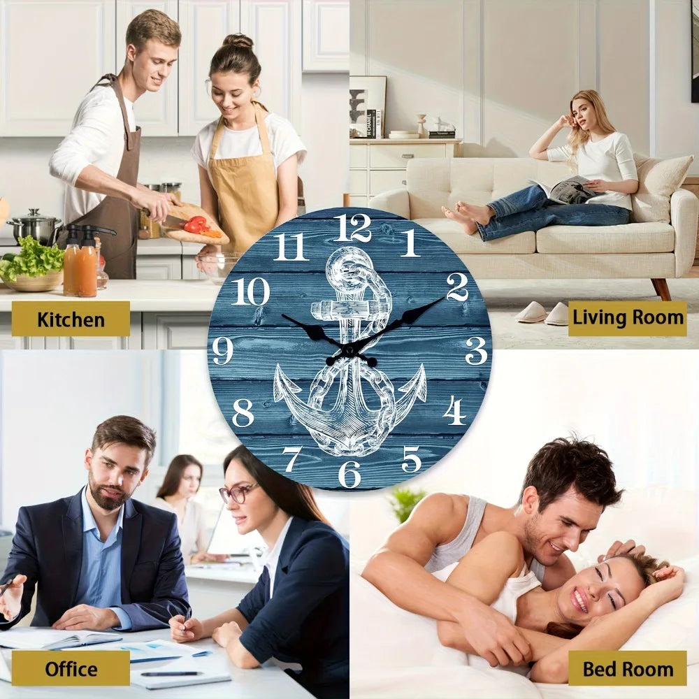Constantplanet Silent Wooden Wall Clock Featuring Quartz Movement And Analog Dial