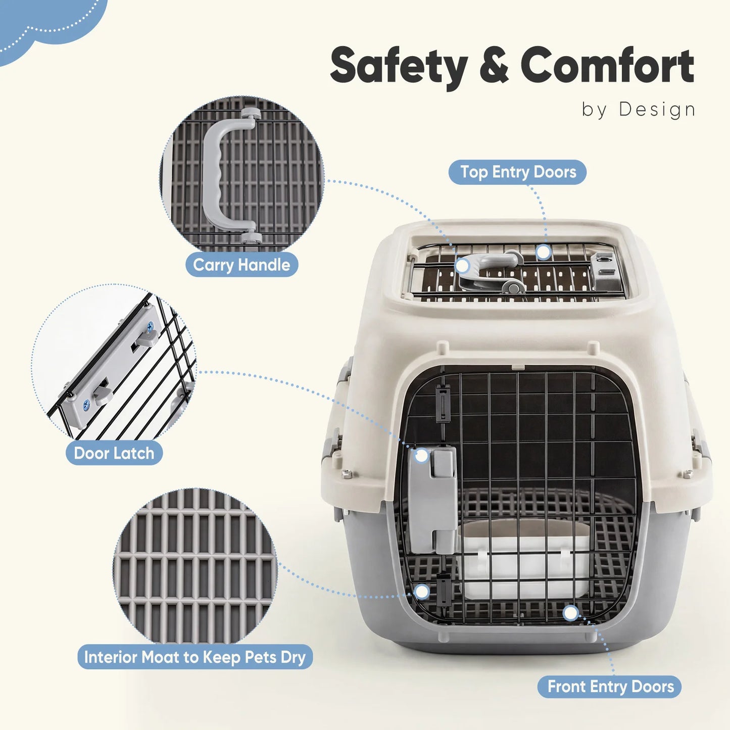23Inch Pet Carrier For Small Dogs And Cats Top Door