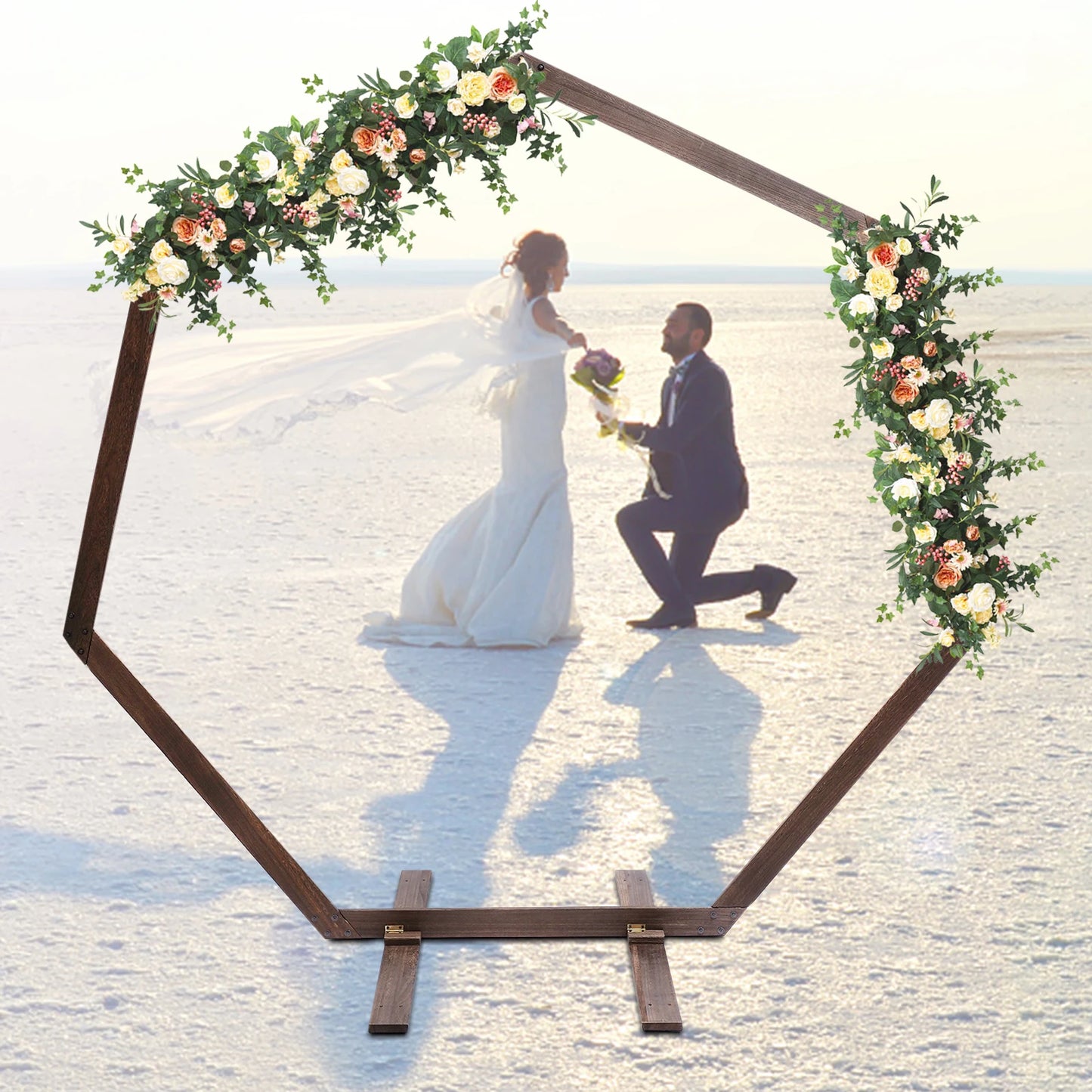 Wooden Wedding Arch Rustic Decor Ceremony Balloon Arch Stand