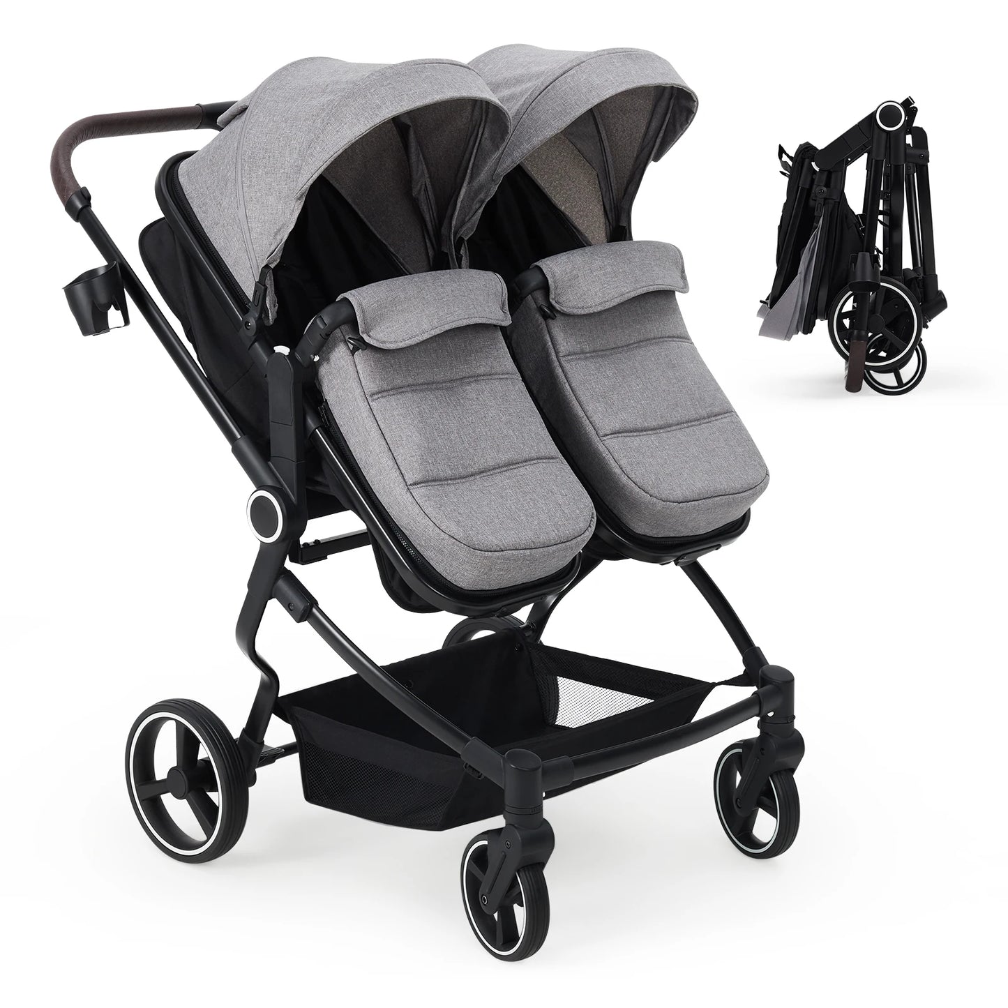 Twin Stroller For Newborn And Toddler Lightweight Tandem Fold