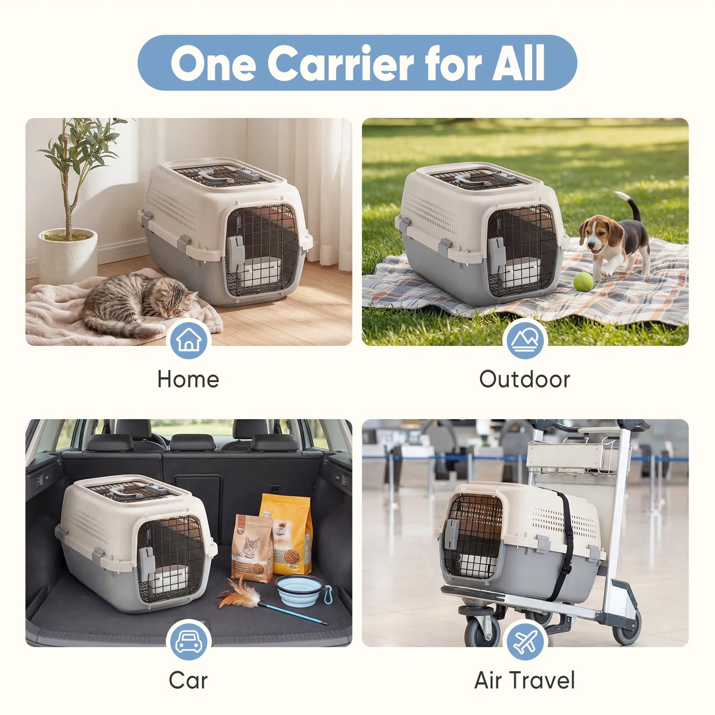 23Inch Pet Carrier For Small Dogs And Cats Top Door