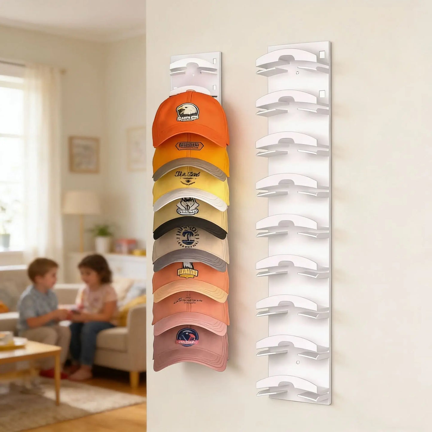 Wall Mounted Hat Organizer Holds 18 Caps Multilayer Space Saver