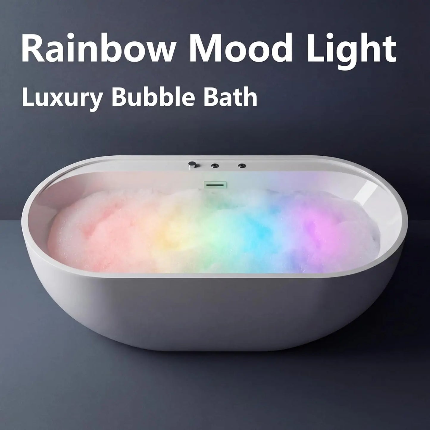 Two Person Jetted Bathtub With Chromatherapy 8 Jets 750W Motor