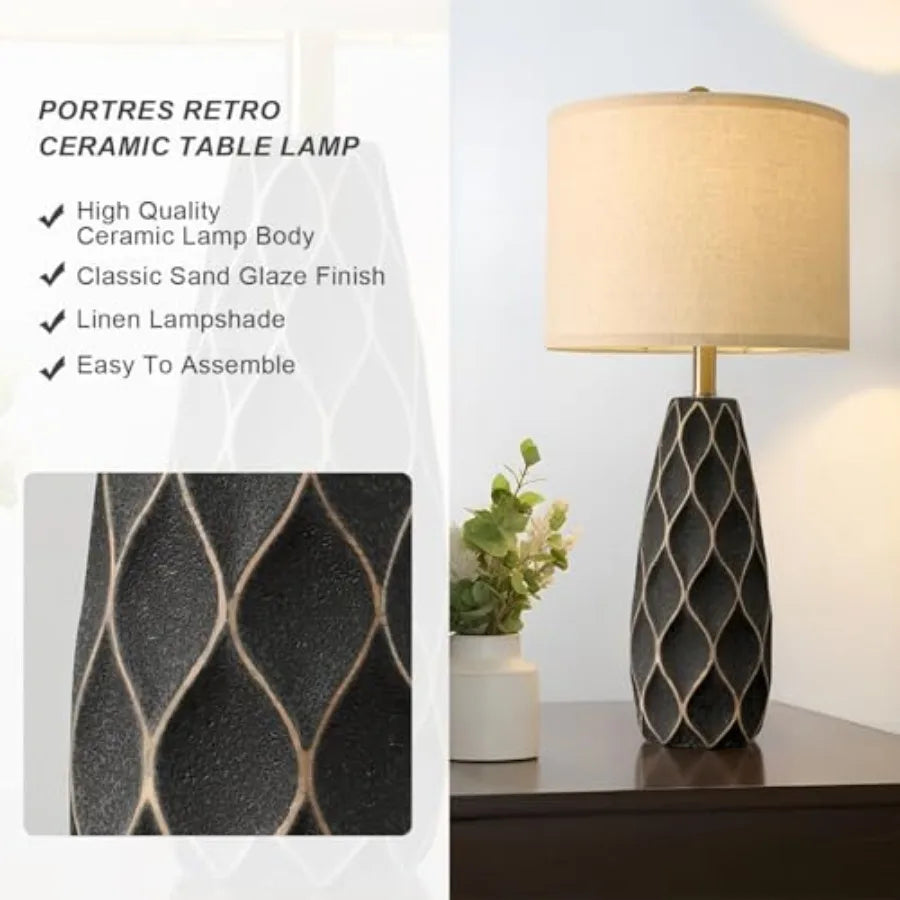 Modern Table Lamps For Bedroom Living Room Set Of Two