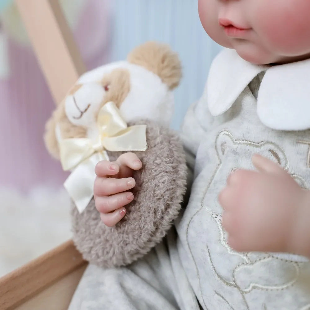 Cloveray Handmade Reborn Vinyl Baby Doll With Bear Pendant