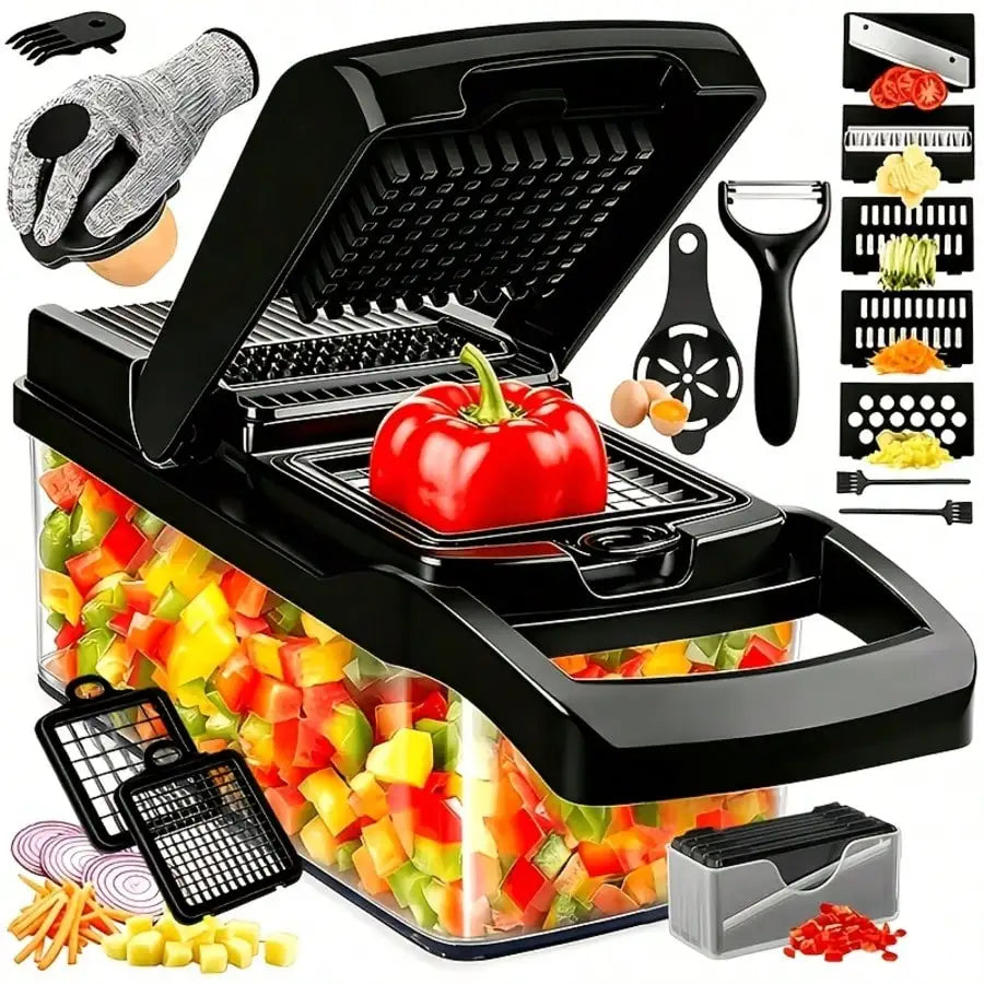 Professional 16 Function Vegetable Chopper And Slicer With Container