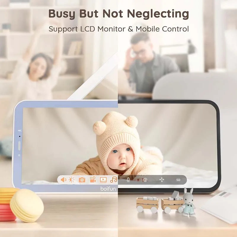 Boifun 2K 5-Inch Screen Wifi Baby Monitor With Night Vision