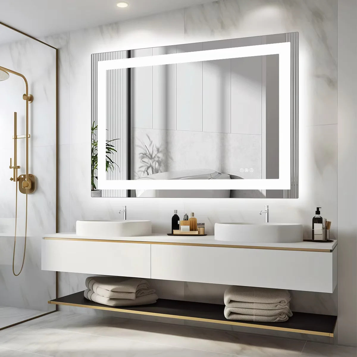 JHK LED Bathroom Vanity Mirror With Front Light And Backlit