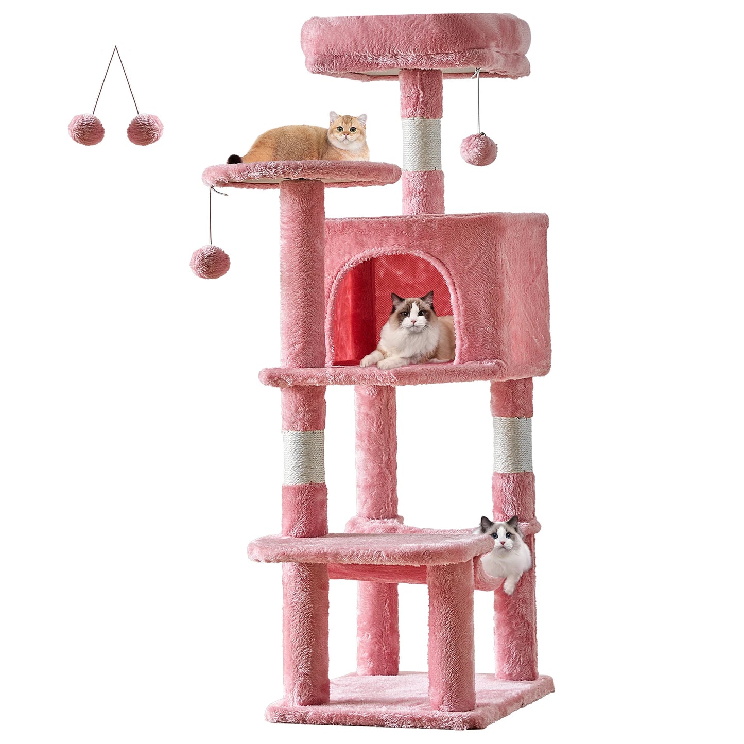 JHK Four Tier Cat Tree Multilevel Climbing Tower With Sisal Posts