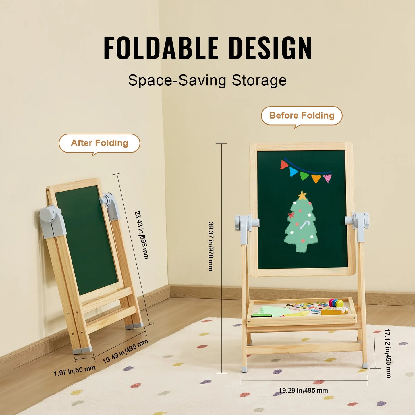 SucceBuy Magnetic Drawing Board Easel For Kids With Art Accessories