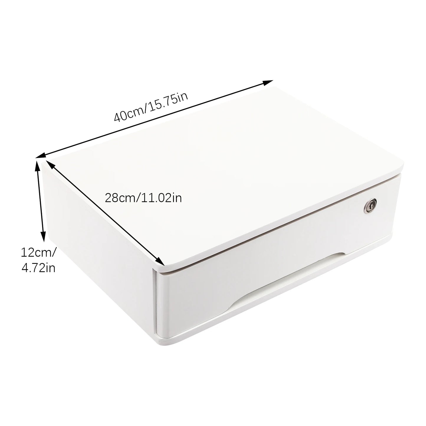Wooden 1 2 3 Tier Desktop Storage Box Lockable Drawers