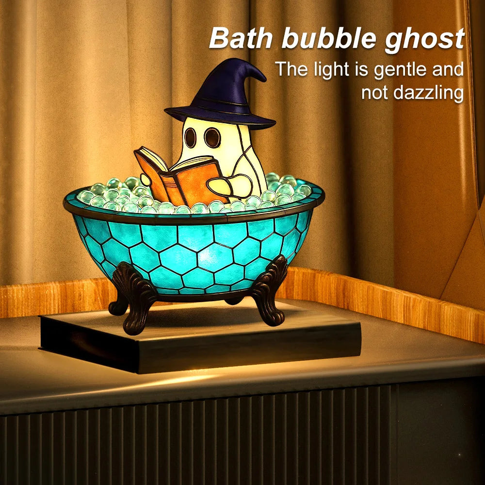 Decorative Ghost Table Lamp With Rechargeable Battery And Iron Frame