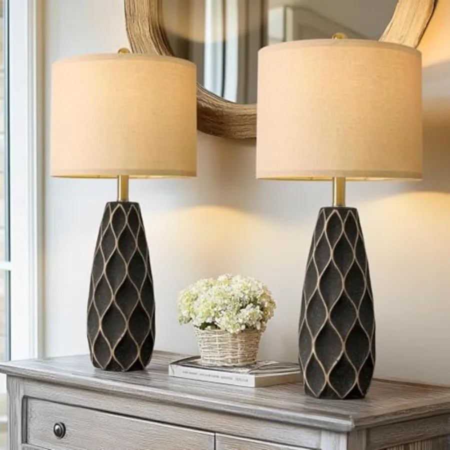 Modern Table Lamps For Bedroom Living Room Set Of Two