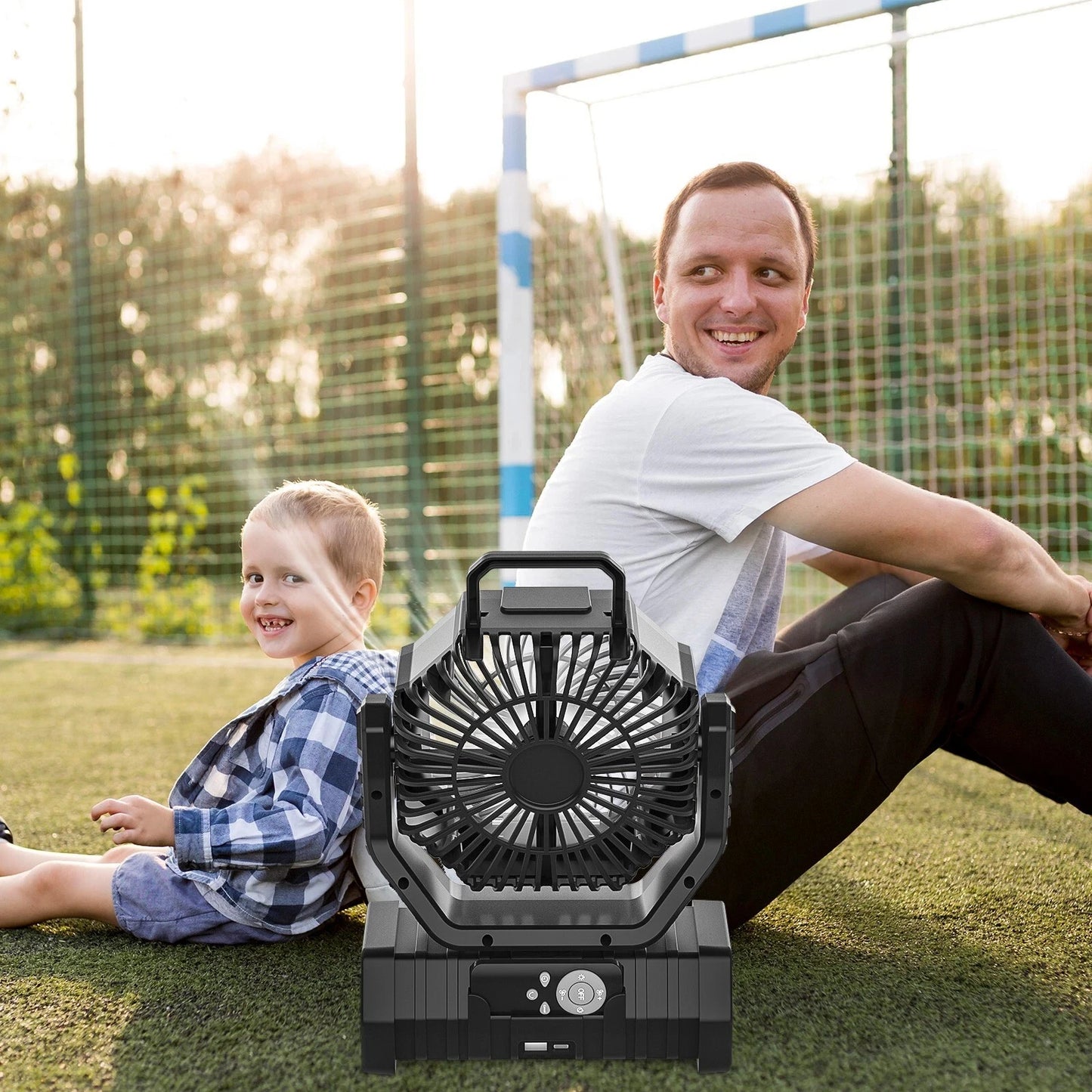 Portable Camping Fan With 20000mAh Battery And LED Light