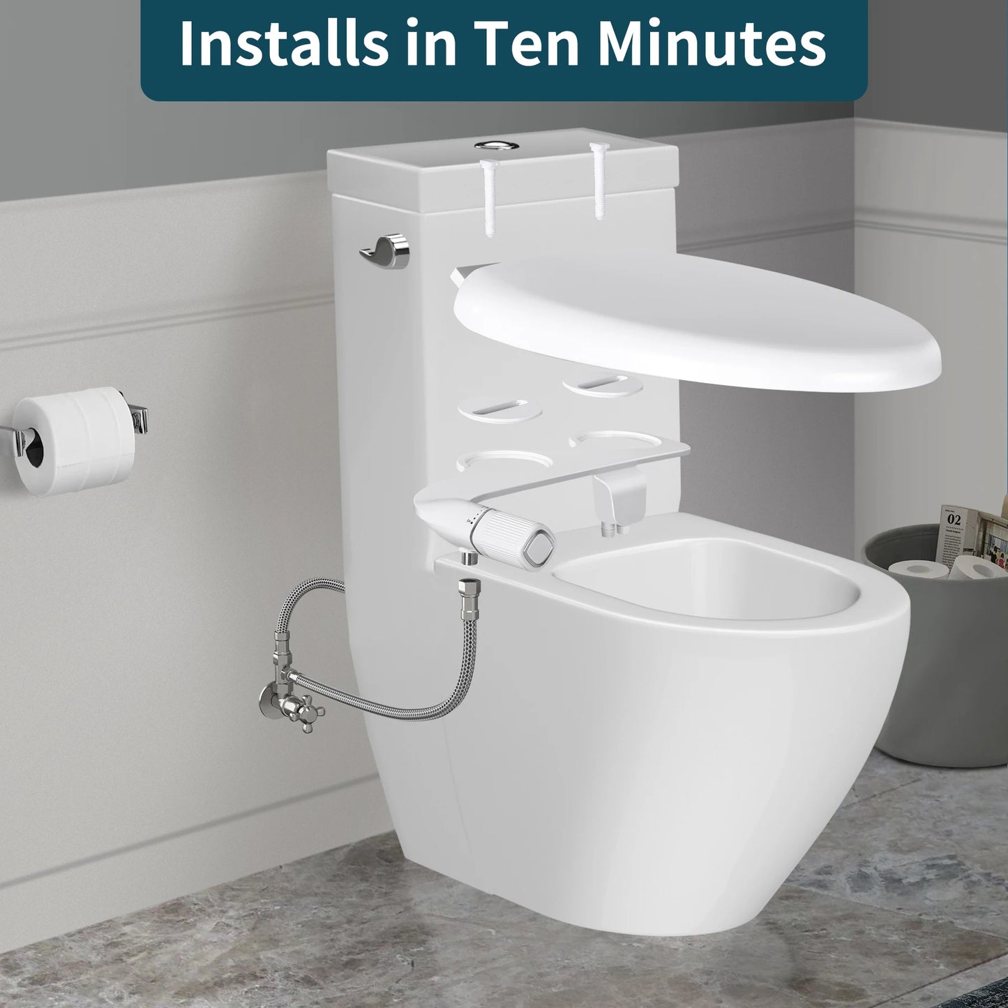 SAMODRA Bidet Attachment Dual Nozzle Adjustable Water Pressure