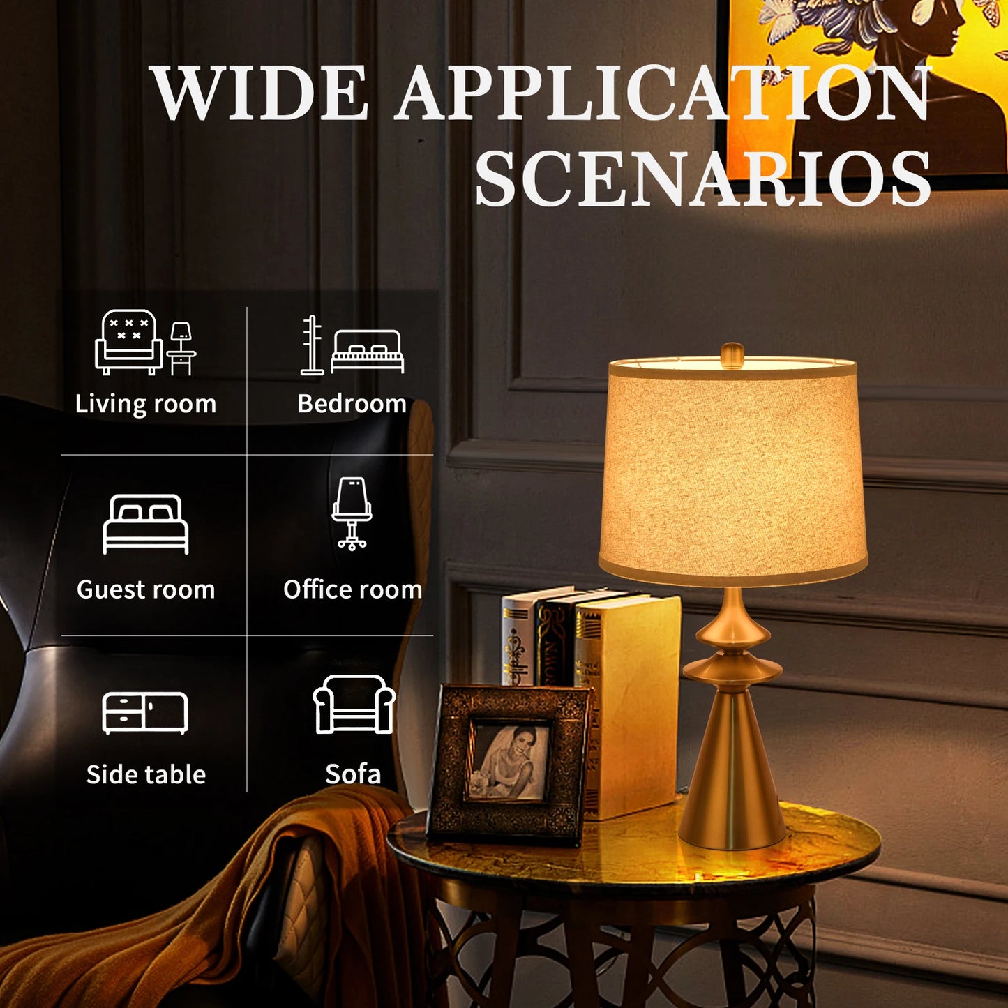 Contemporary Iron Table Lamp for Living Room Bedroom Decor