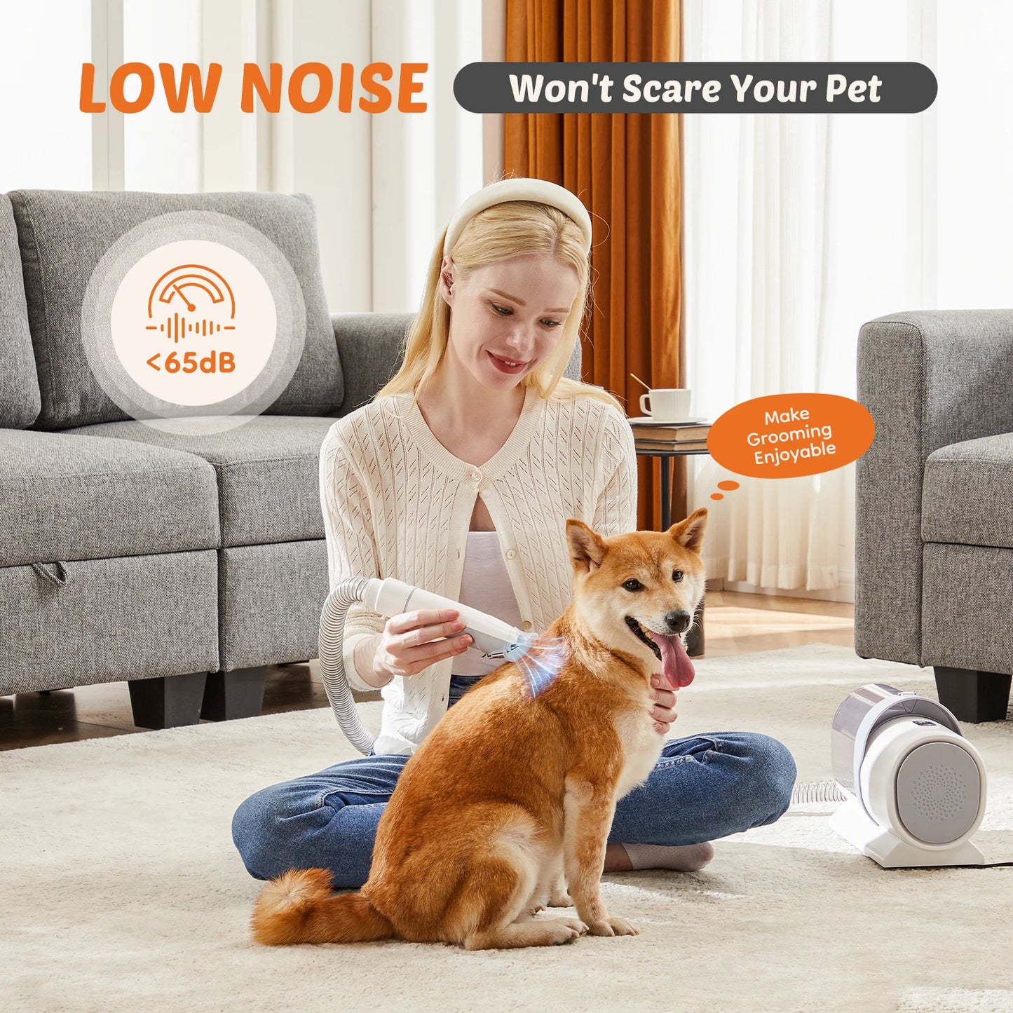 Professional Pet Grooming Vacuum Kit With Cordless Clippers