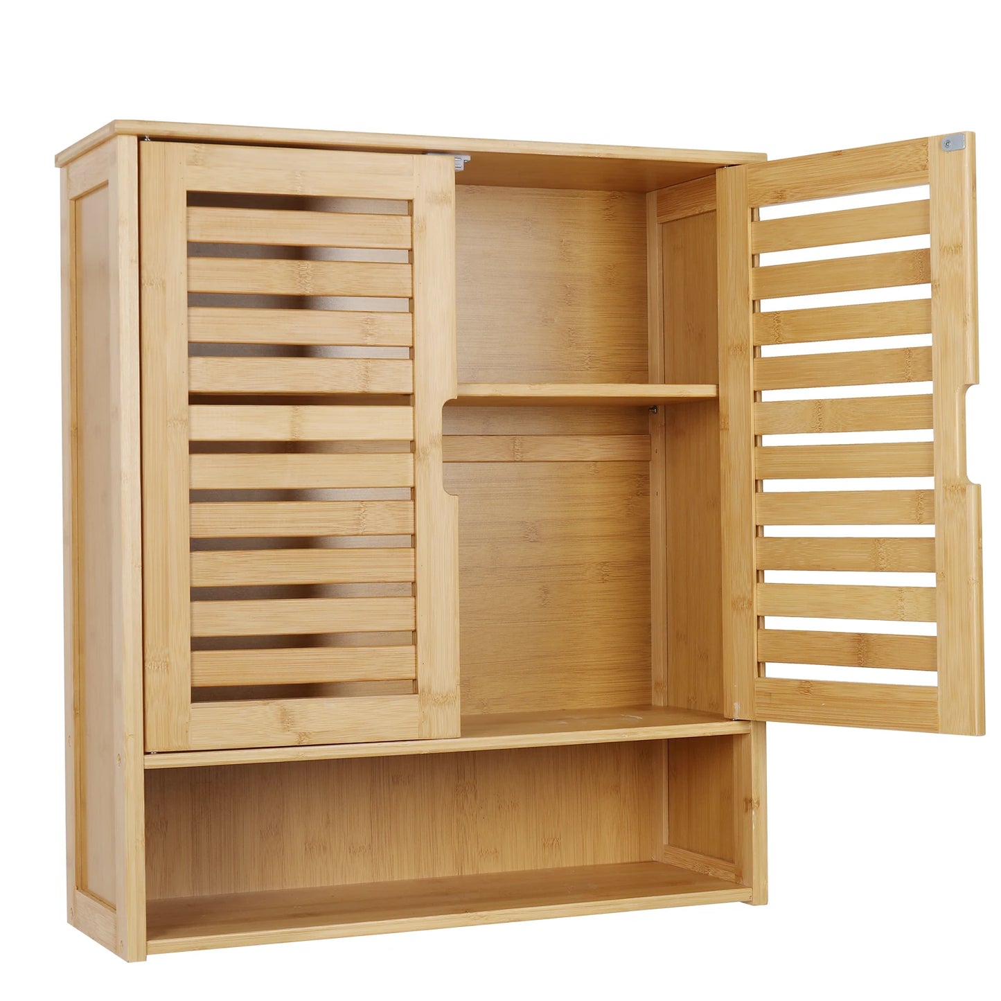 Wisfor Wall Mounted Bamboo Bathroom Cabinet Organizer