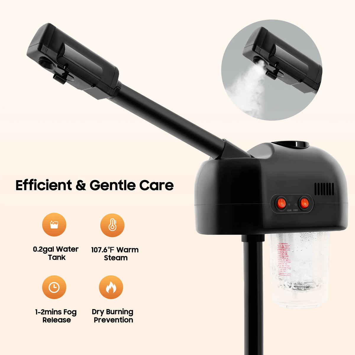 Bymaocar Adjustable Height Ozone Facial Steamer For Salon