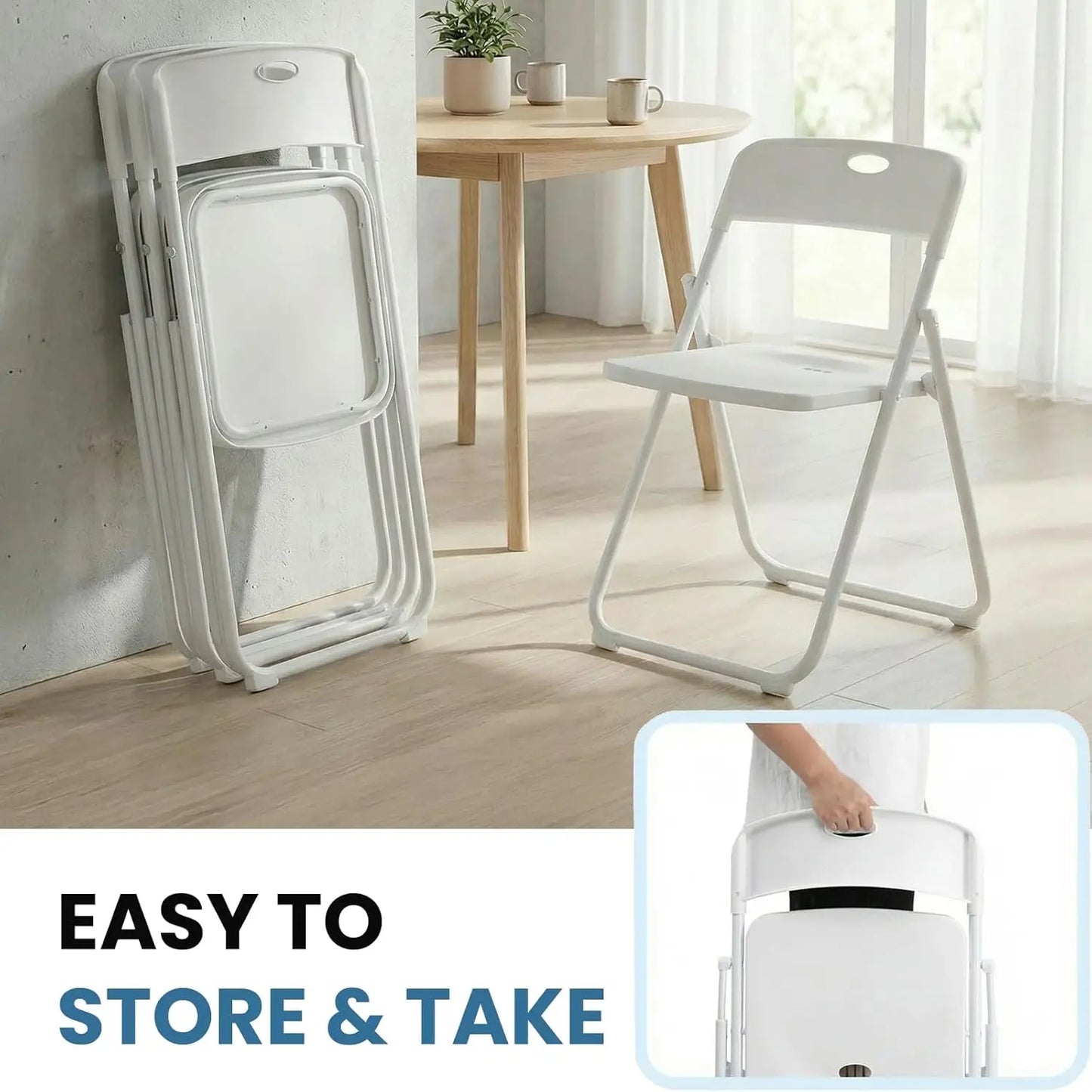 Plastic Folding Chairs With Steel Frame For Indoor Outdoor Use