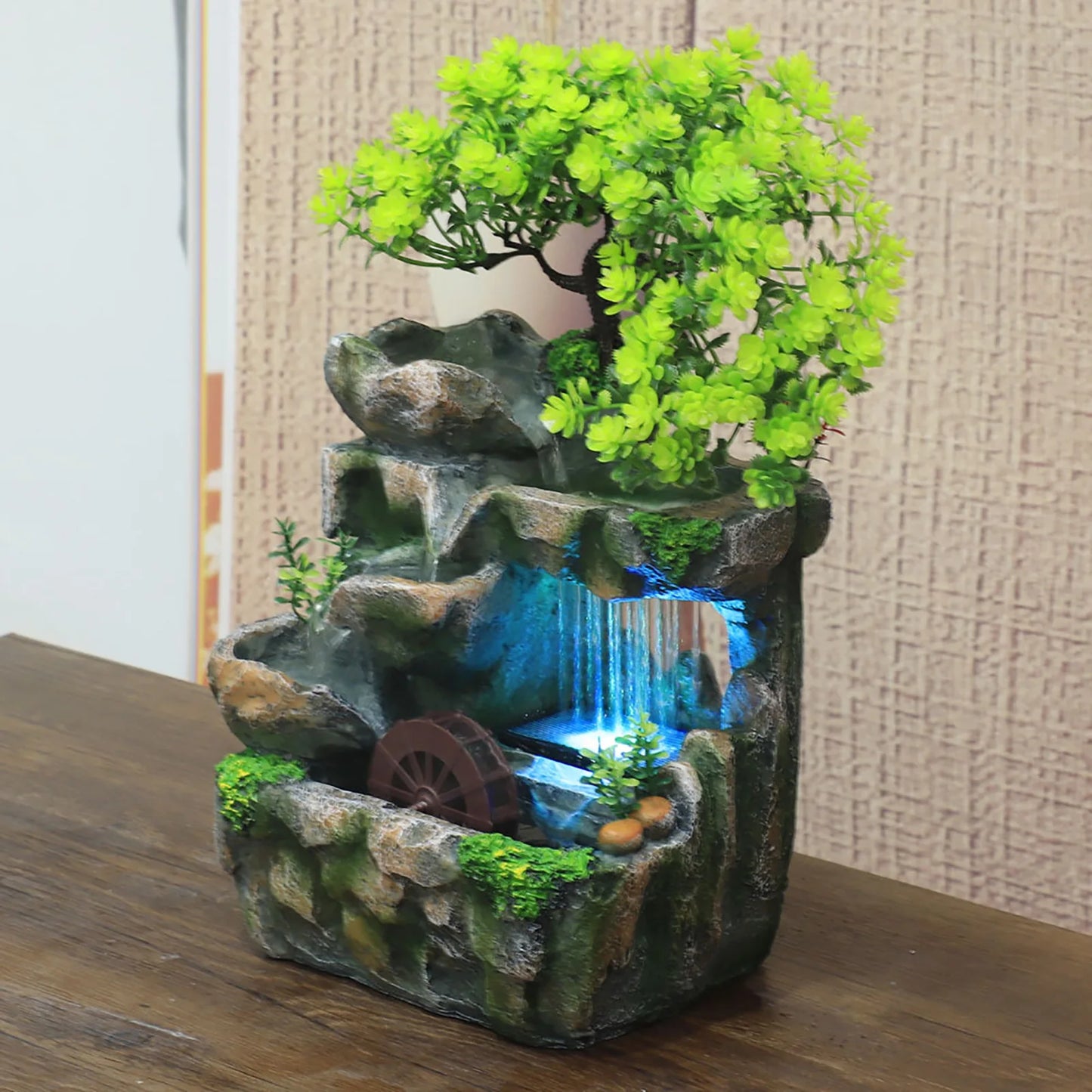 Indoor Desktop Water Fountain With Color Changing LED Lights Zen