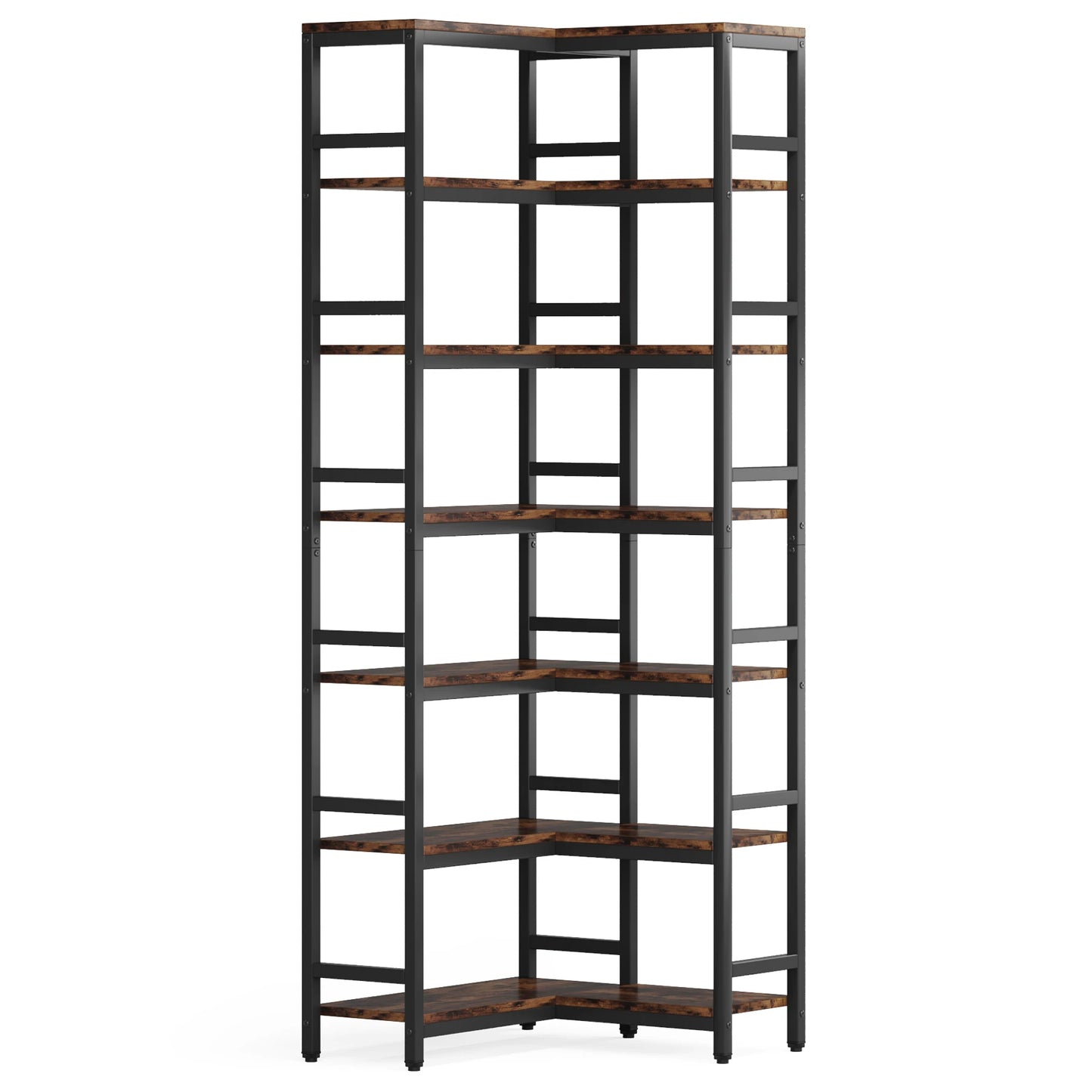 Tribesigns 7 Tier Corner Bookshelf With Metal Frame