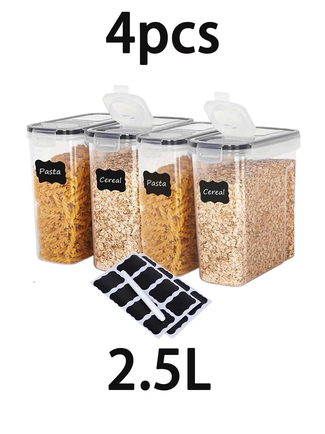 Airtight Food Storage Containers With Lids 4 Pack Pantry Organizer