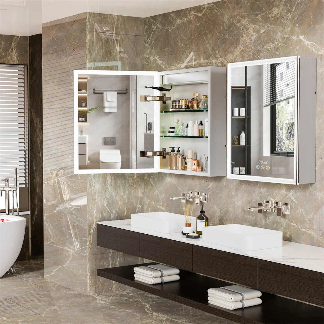Luvodi Wall Mounted Led Bathroom Cabinet With Bluetooth Speaker Demirror