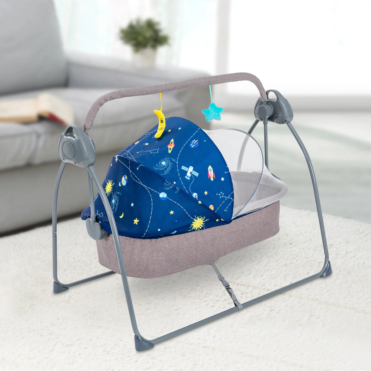 Foldable Electric Baby Cradle Swing With Music And Automatic Rocking