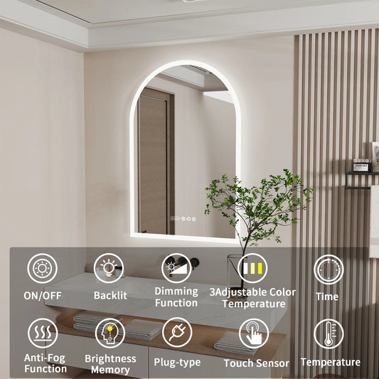 Wisfor Backlit Smart LED Bathroom Mirror With Dimmable Anti Fog