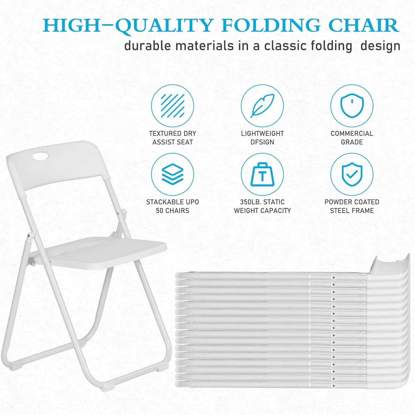 Plastic Folding Chairs With Steel Frame For Indoor Outdoor Use