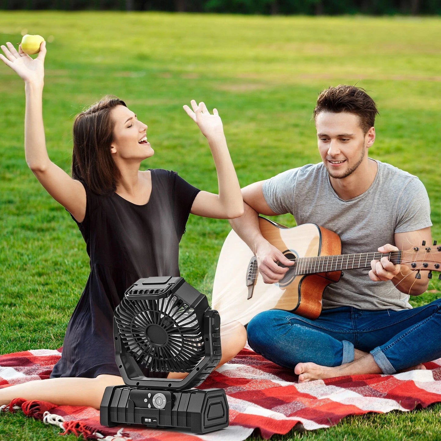 Portable Camping Fan With 20000mAh Battery And LED Light