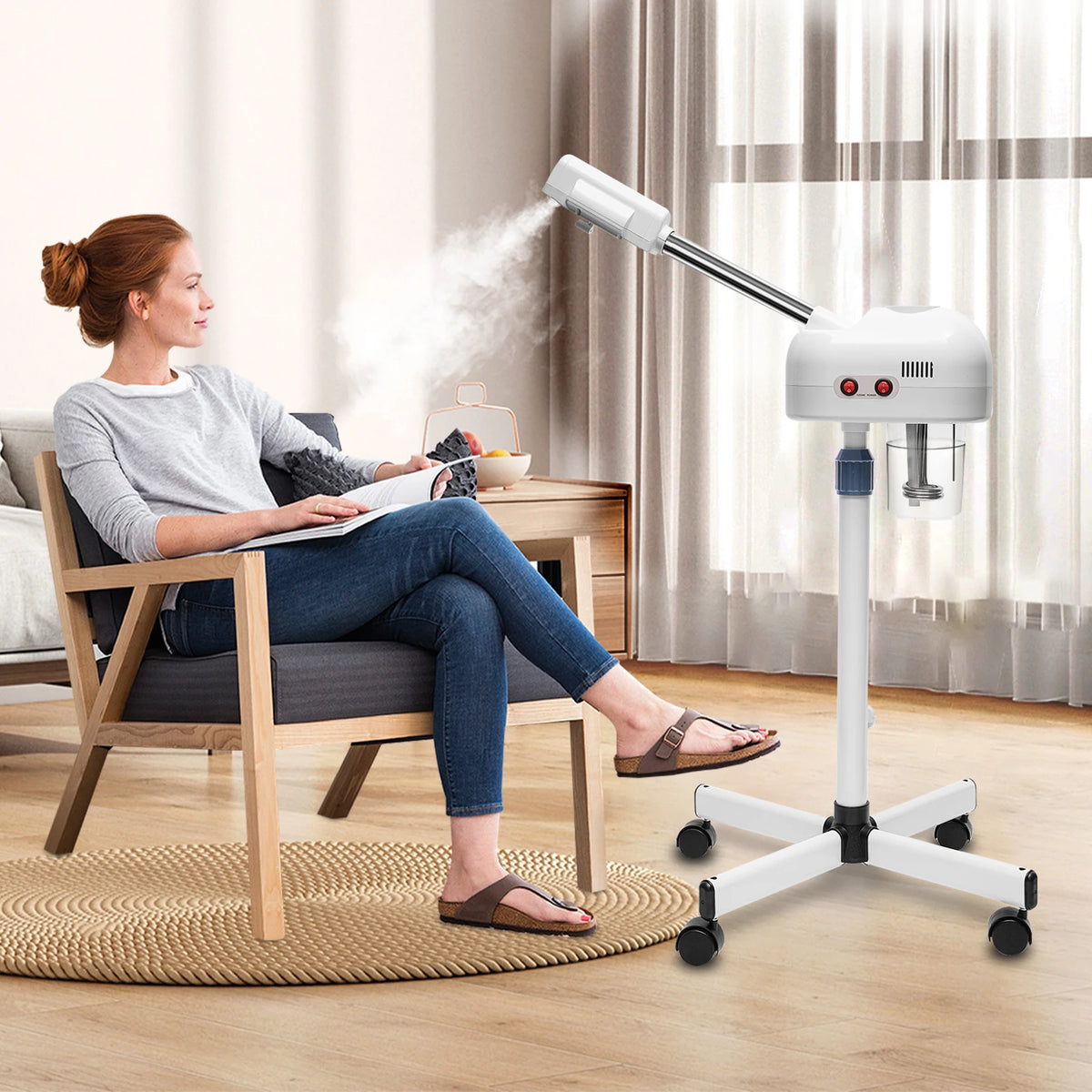 Bymaocar Adjustable Height Ozone Facial Steamer For Salon