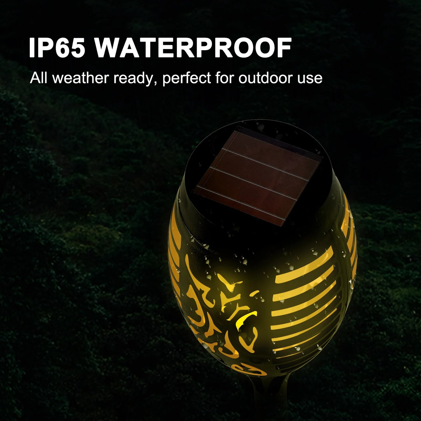 Solar Torch Lights With Flickering Flame Waterproof LED Garden Path
