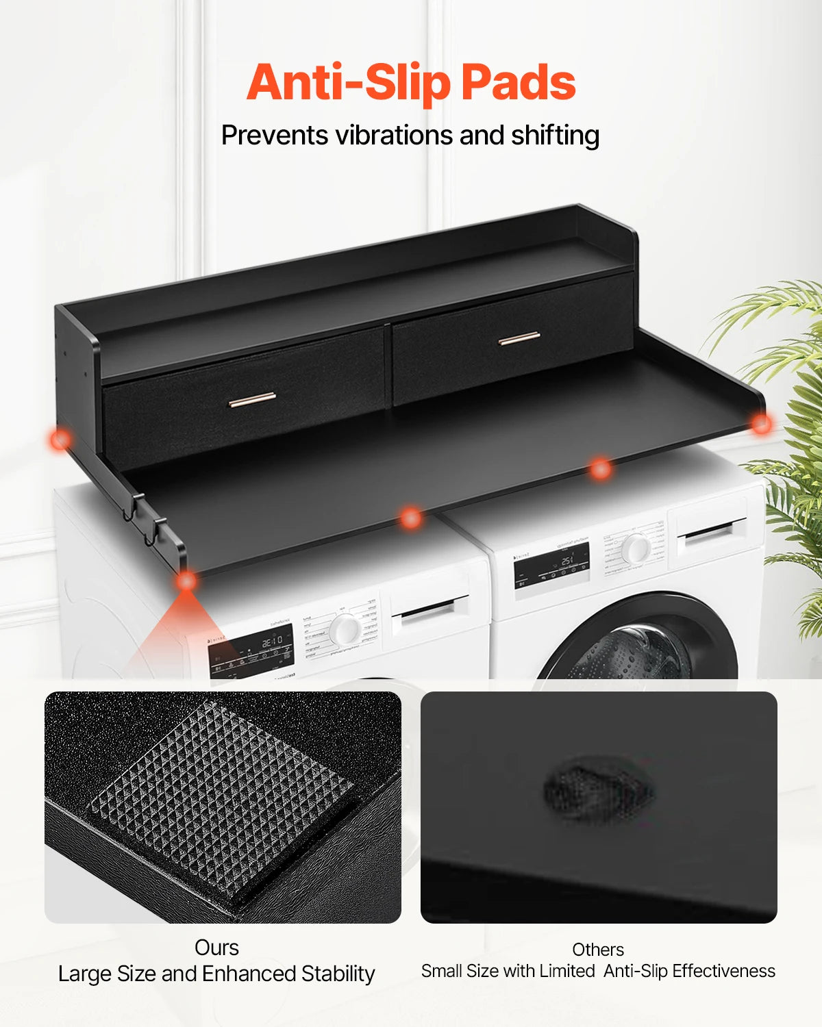 SucceBuy Washer Dryer Countertop Shelf With Drawer