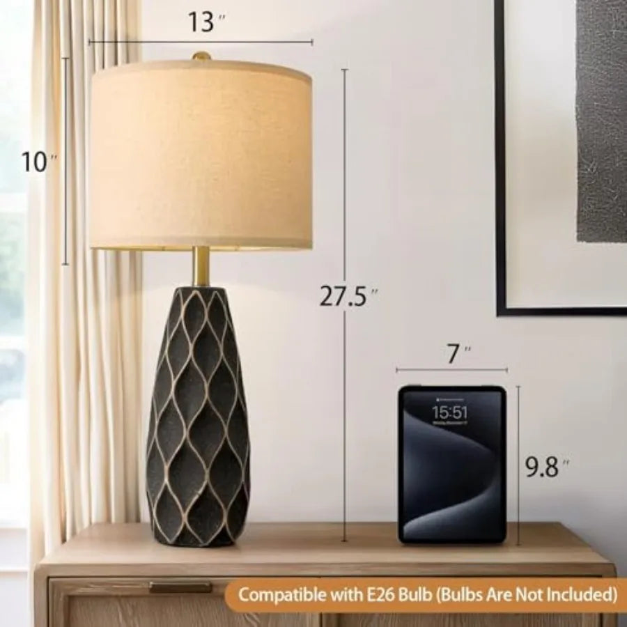 Modern Table Lamps For Bedroom Living Room Set Of Two