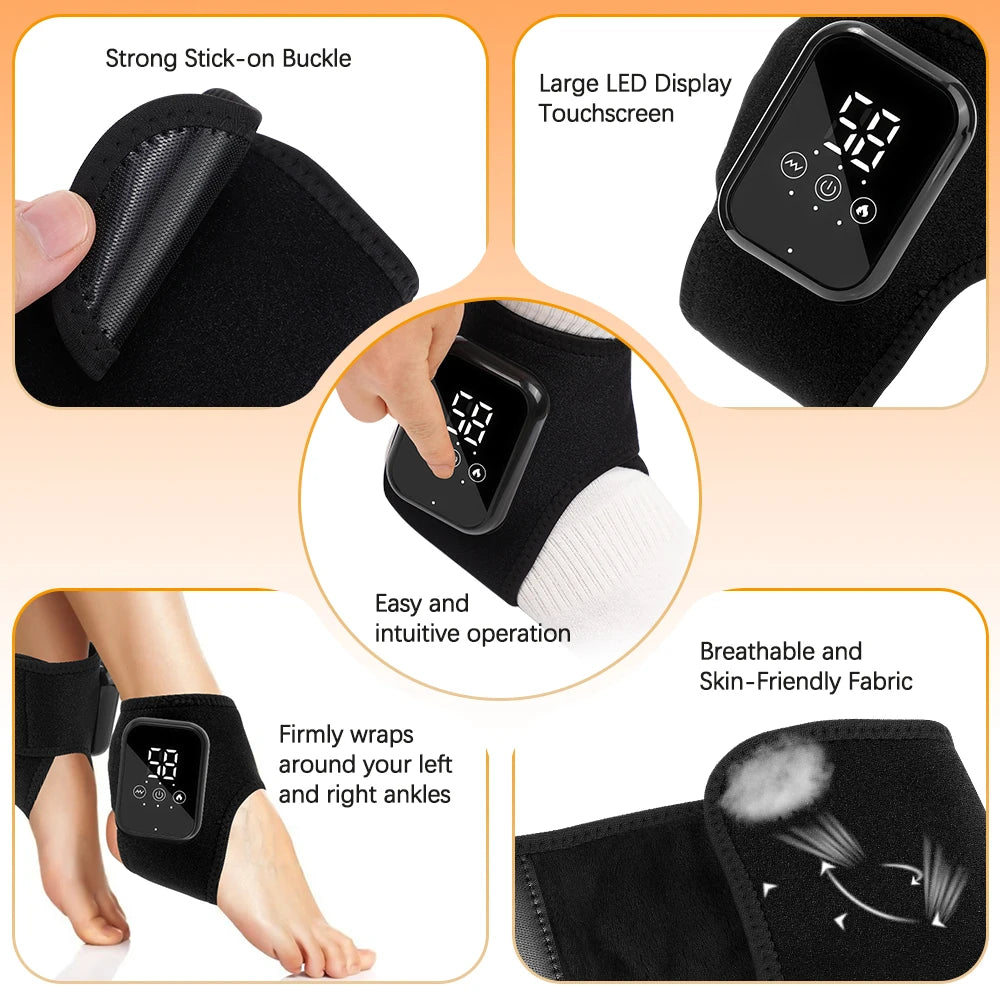 AFDEAL Electric Foot Massager Ankle Wrap With Hot Compress And Vibration