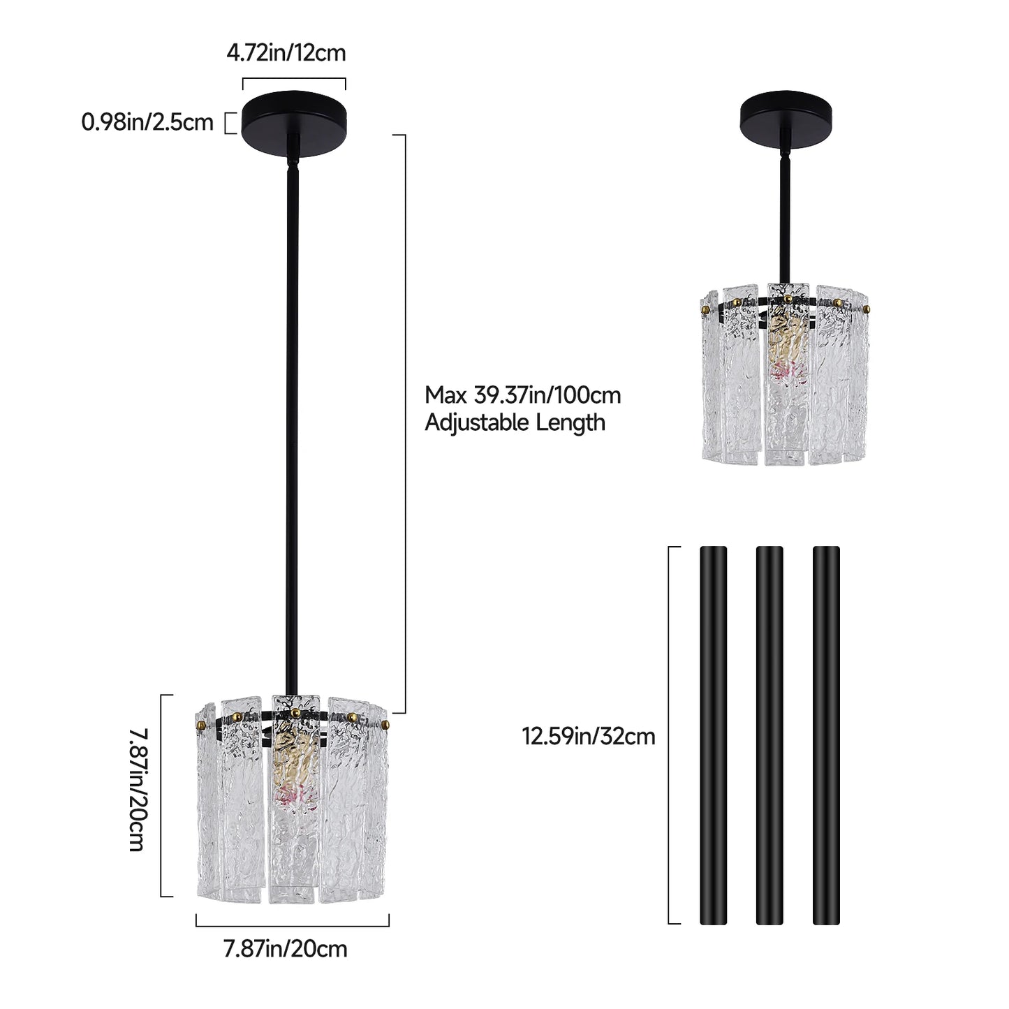 GreeLustr Modern Crystal Glass Pendant Ceiling Lamp