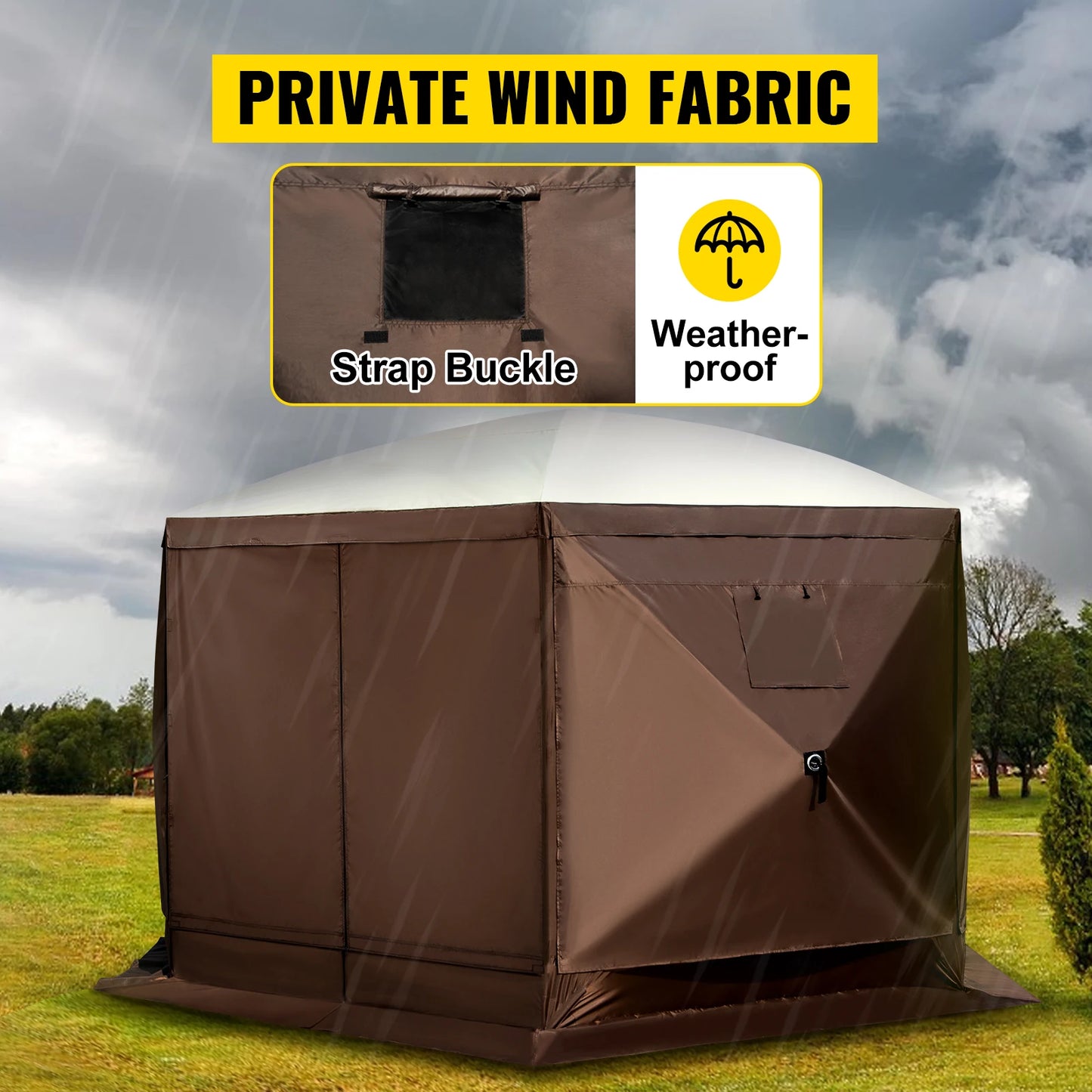 SucceBuy Pop-Up Camping Gazebo Canopy Shelter Six-Sided Shade