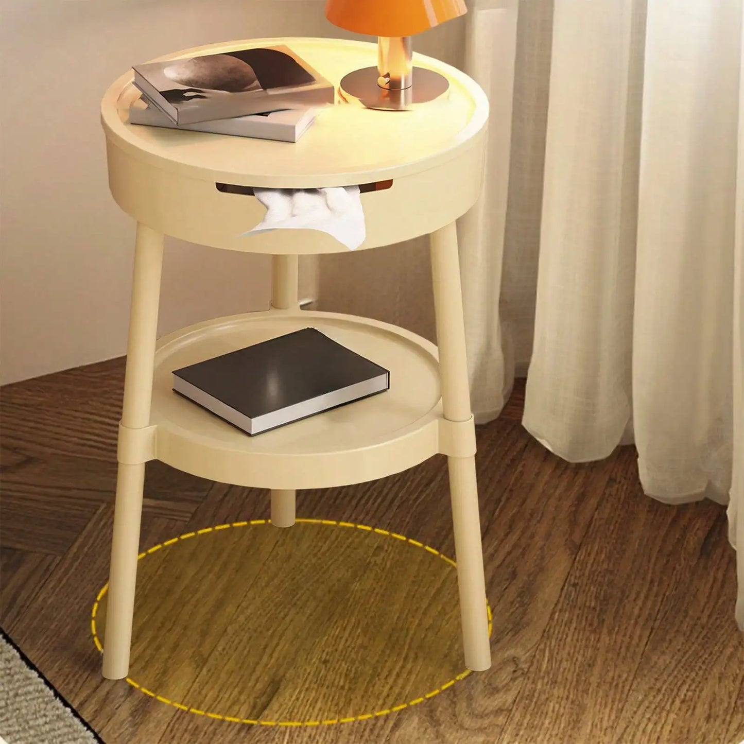 Multifunctional Side Table With Drawer Storage For Living Room