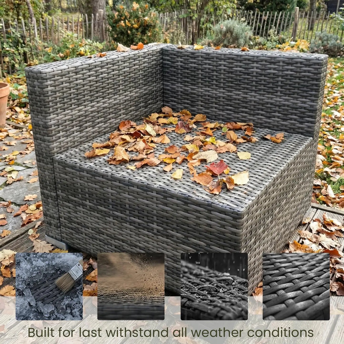 Outdoor Patio Furniture Set With Fire Pit Table In Wicker Rattan