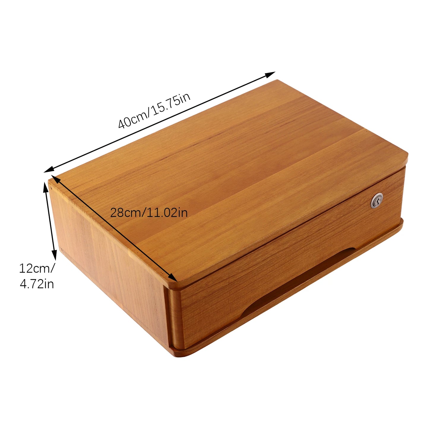 Wooden 1 2 3 Tier Desktop Storage Box Lockable Drawers