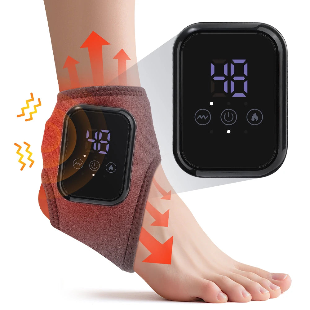 AFDEAL Electric Foot Massager Ankle Wrap With Hot Compress And Vibration