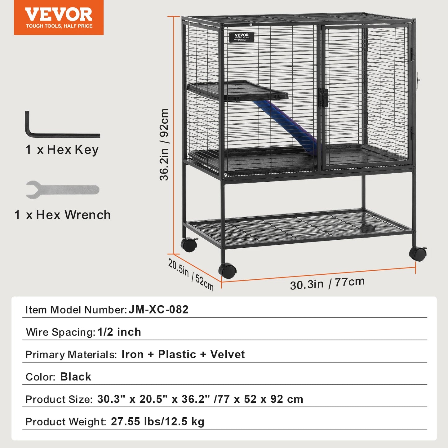 SucceBuy Rolling Four Tier Metal Small Animal Cage