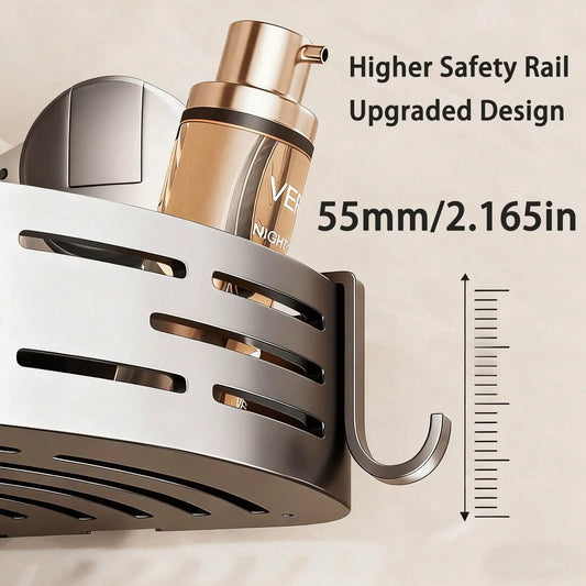 Suction Cup Shower Corner Shelf Organizer and Hooks