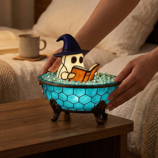 Decorative Ghost Table Lamp With Rechargeable Battery And Iron Frame